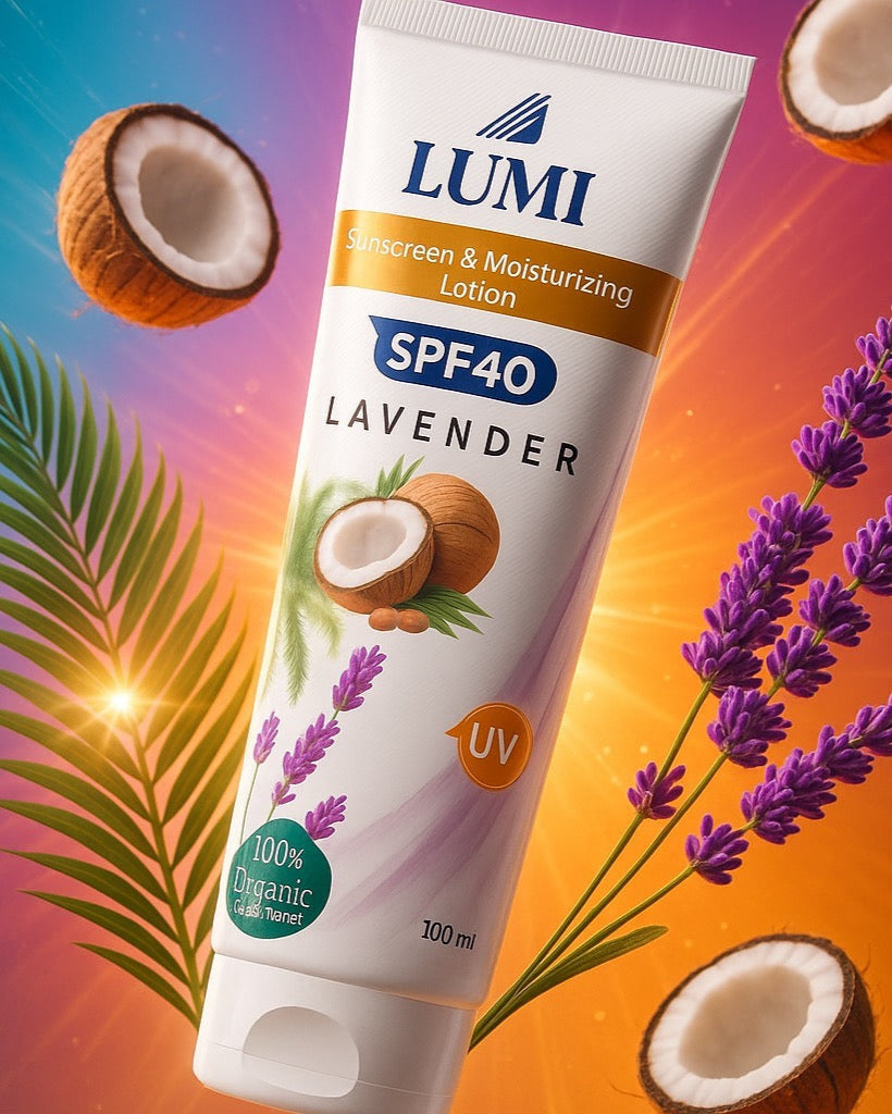 LUMI Jasmine & Lavender Sunscreen Lotion SPF 40 – 100% Organic Moisturizing UV Defense