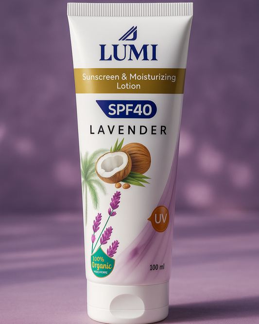 LUMI Jasmine & Lavender Sunscreen Lotion SPF 40 – 100% Organic Moisturizing UV Defense