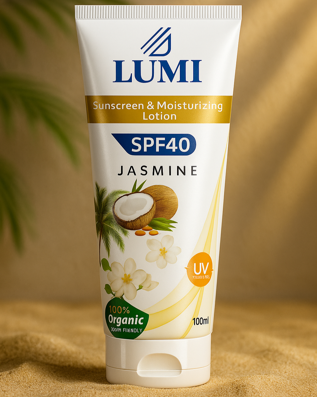 LUMI Jasmine & Lavender Sunscreen Lotion SPF 40 – 100% Organic Moisturizing UV Defense