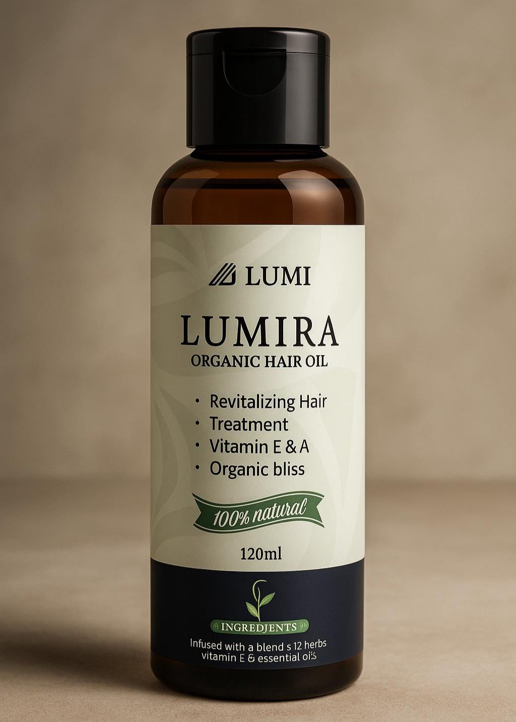 LUMIRA Organic Hair Oil – 100% Natural Herbal Blend (120ml)