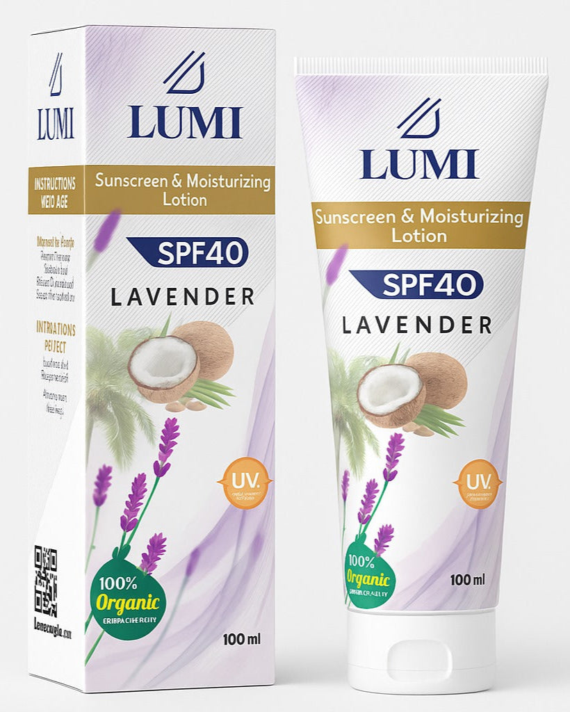 LUMI Jasmine & Lavender Sunscreen Lotion SPF 40 – 100% Organic Moisturizing UV Defense
